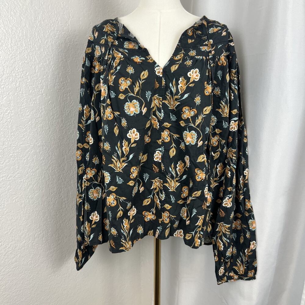 Universal Thread Top Womens XXL Black Floral Cottagecore Boho‎ Indie Romantic